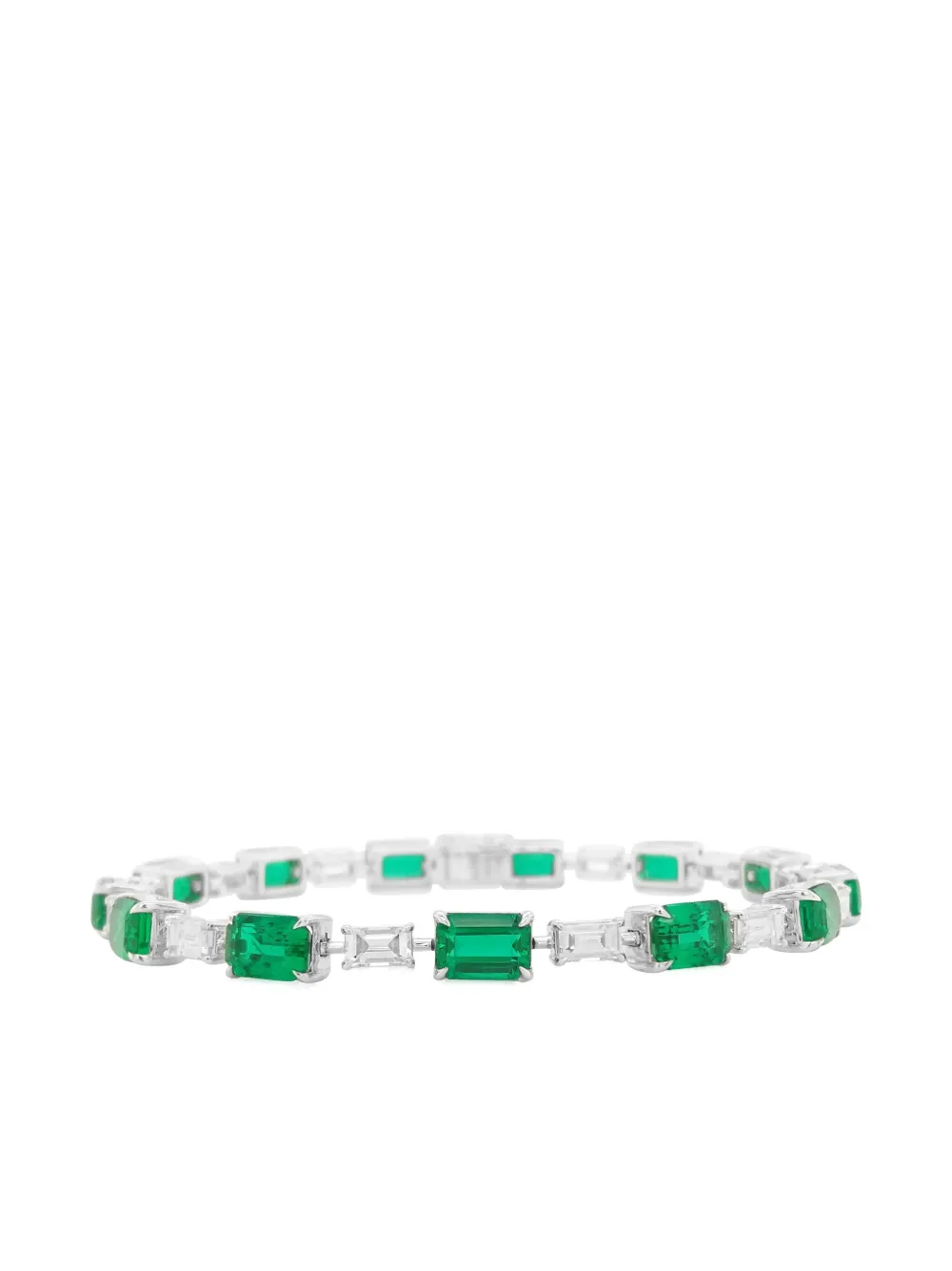 HYT Jewelry 18K white gold emerald and diamond tennis bracelet - Argento
