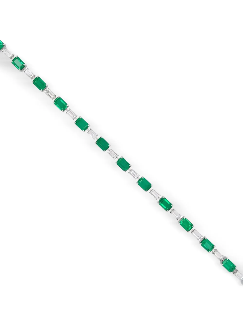 HYT Jewelry 18K white gold emerald and diamond tennis bracelet | Image 2