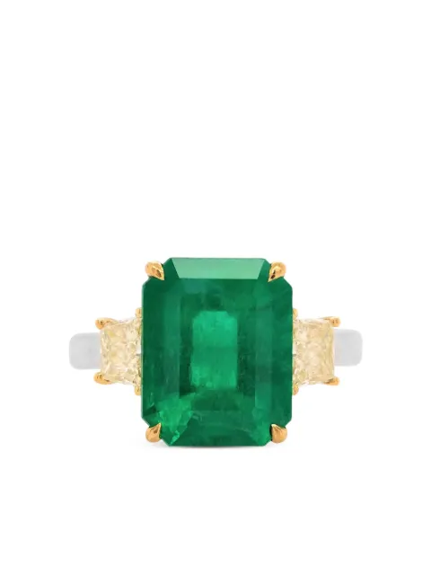 HYT Jewelry 18kt Weißgoldring mit Diamant und Smaragd