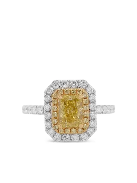 HYT Jewelry Anello in oro bianco 18 carati con diamanti gialli