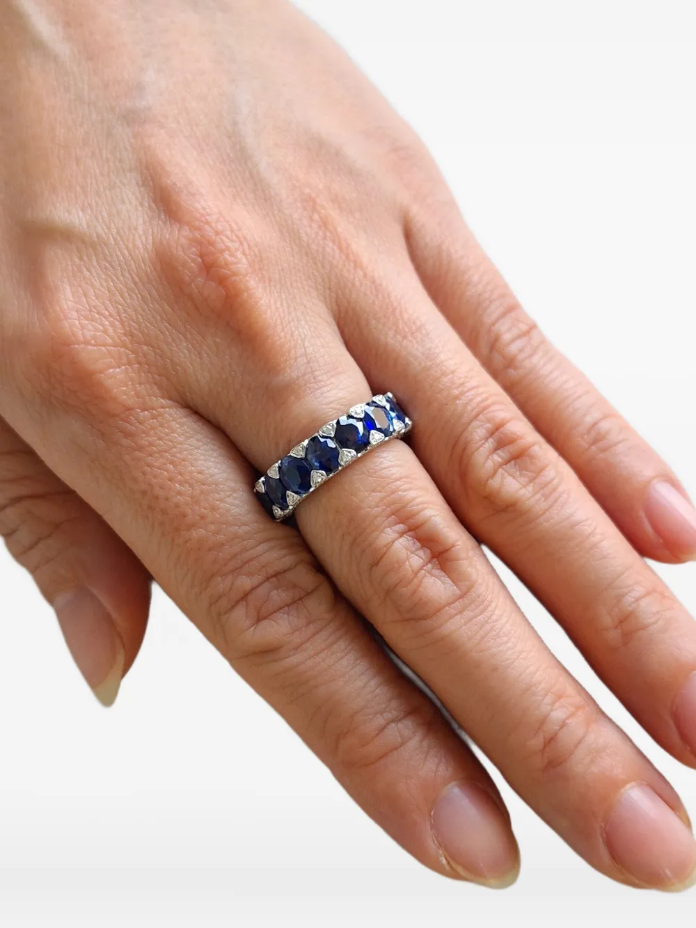 HYT Jewelry 18K white gold sapphire and diamond Eternity ring | Image 2