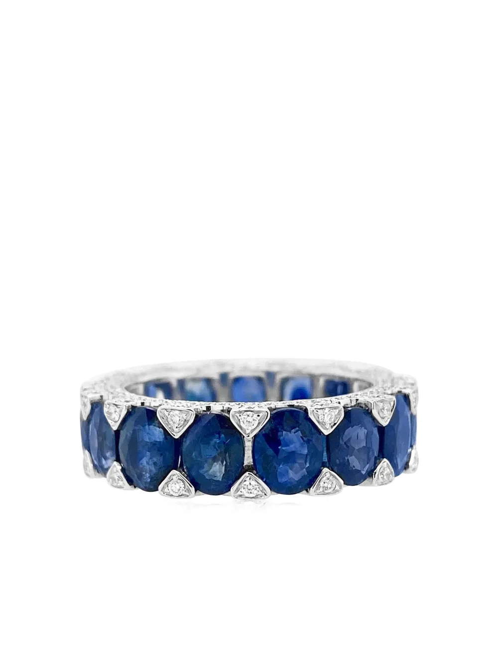 HYT Jewelry 18K white gold sapphire and diamond Eternity ring - HYT Jewelry 18K white gold sapphire and diamond Eternity ring -
