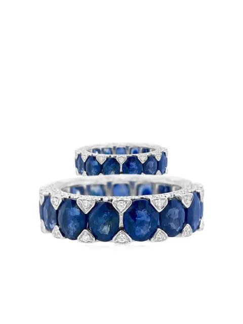 HYT Jewelry 18K white gold sapphire and diamond Eternity ring