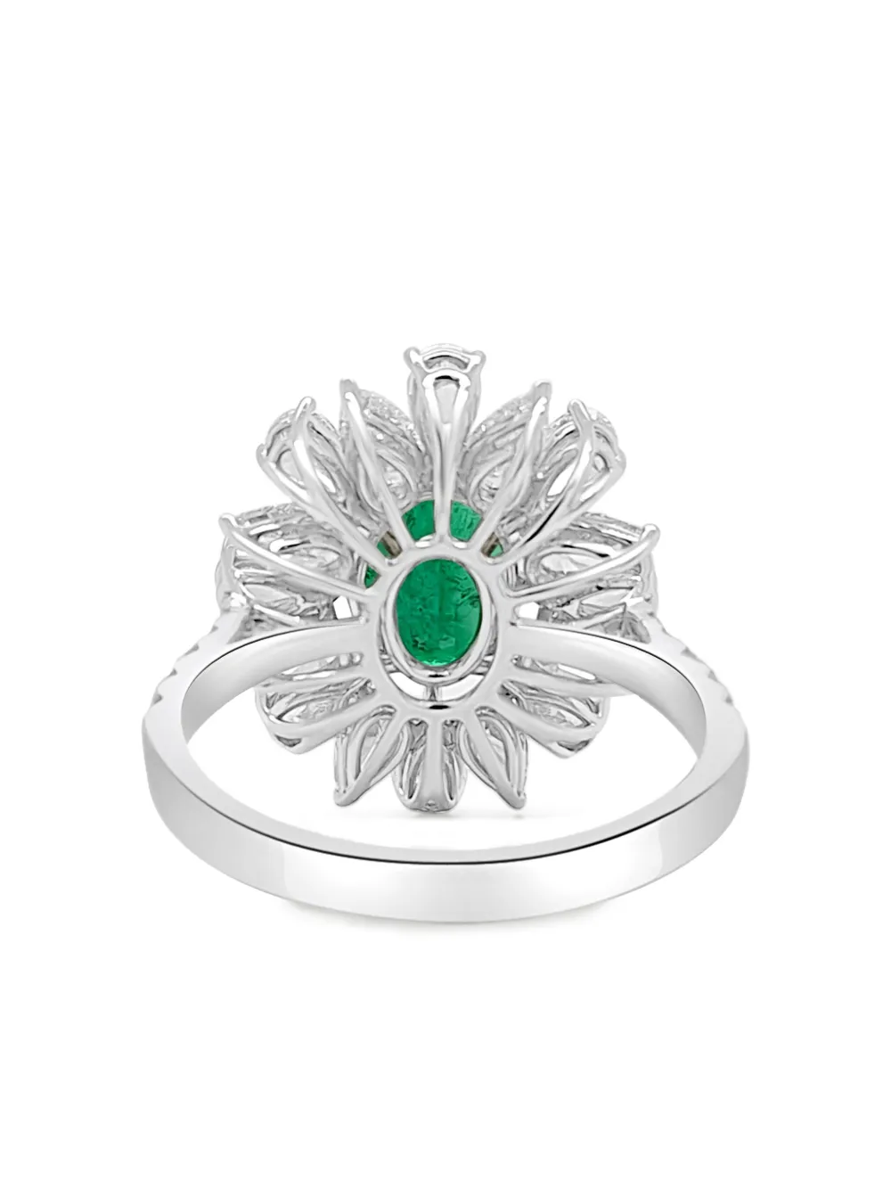 HYT Jewelry 18K white gold emerald and diamond ring | Image 2