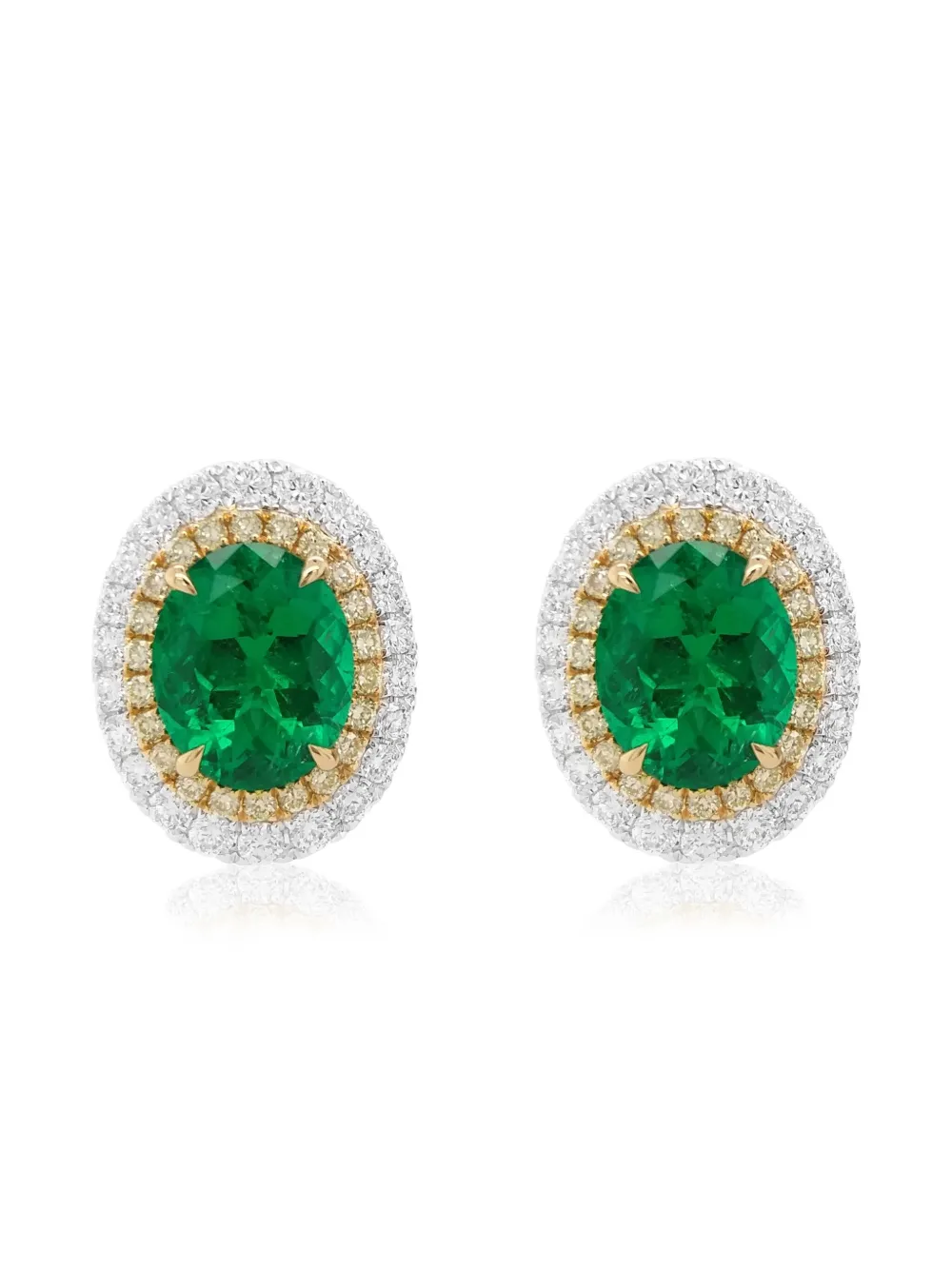 HYT Jewelry 18K white gold emerald and diamond earrings - シルバートーン HYT Jewelry 18K white gold emerald and diamond earrings - シルバートーン