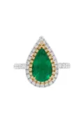 HYT Jewelry 18K white gold pear-emerald and diamond ring - Silver