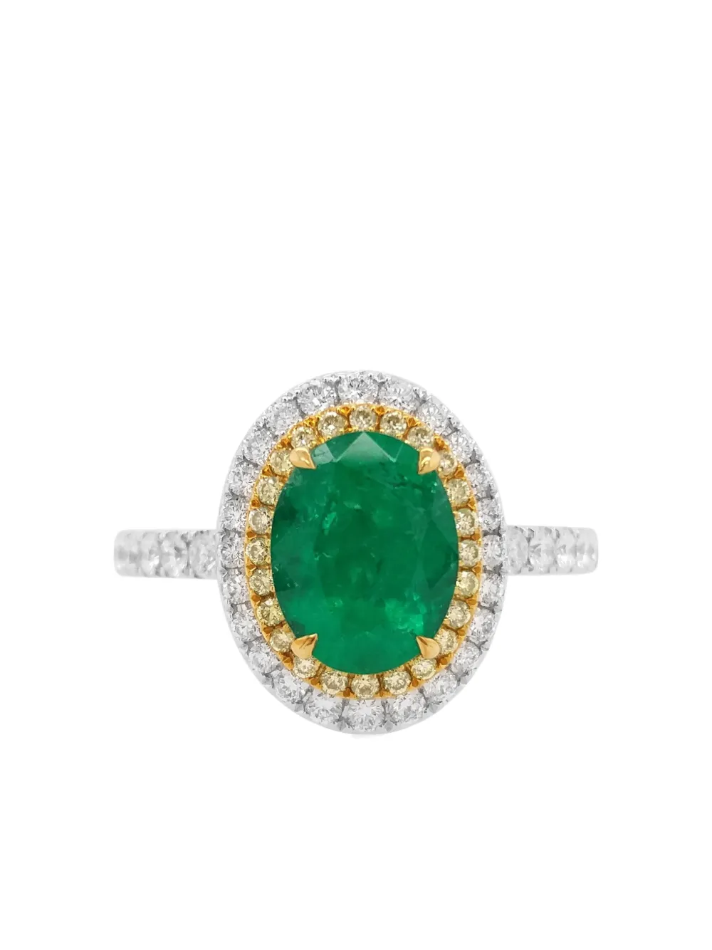 HYT Jewelry 18K white gold emerald and diamond ring - シルバートーン HYT Jewelry 18K white gold emerald and diamond ring - シルバートーン
