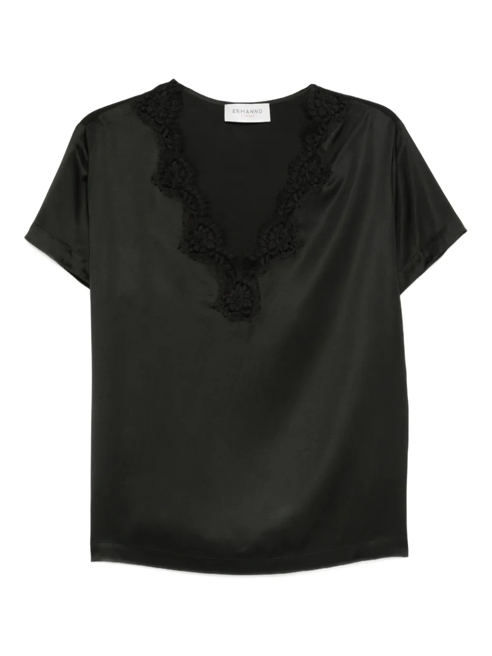ERMANNO FIRENZE Blouse met kanten detail Zwart