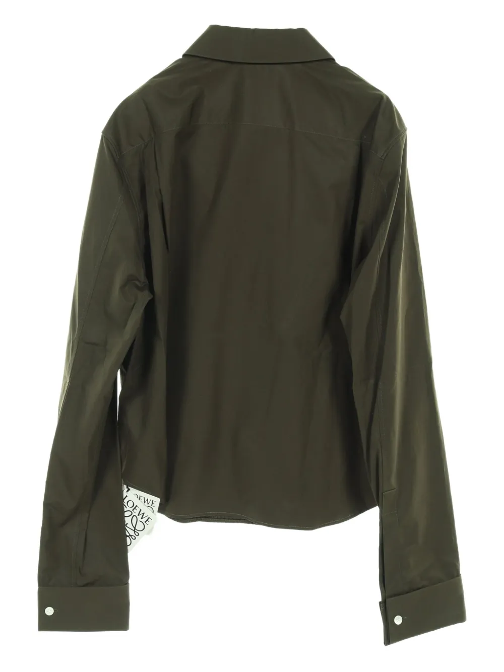 Pre-owned Loewe 2020s Anagram-embroidered Pleated Shirt In Green