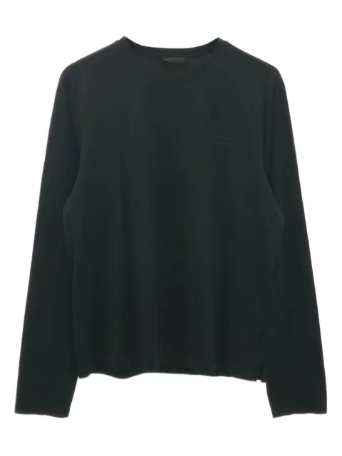 Prada Pre-Owned 2000s triangle-logo cotton top