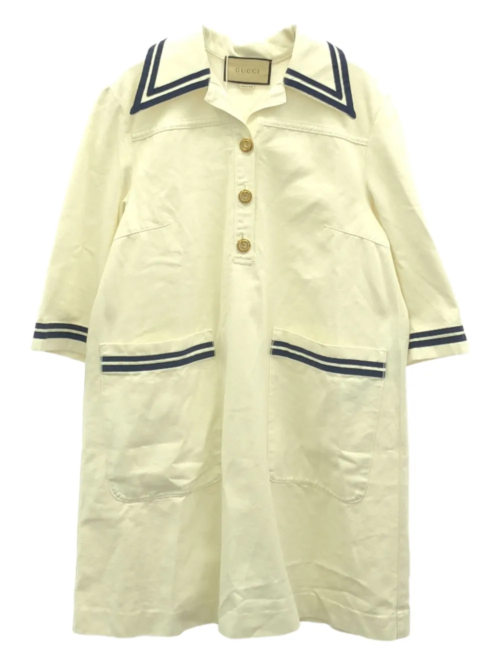 2000s Sailor-collar cotton dress