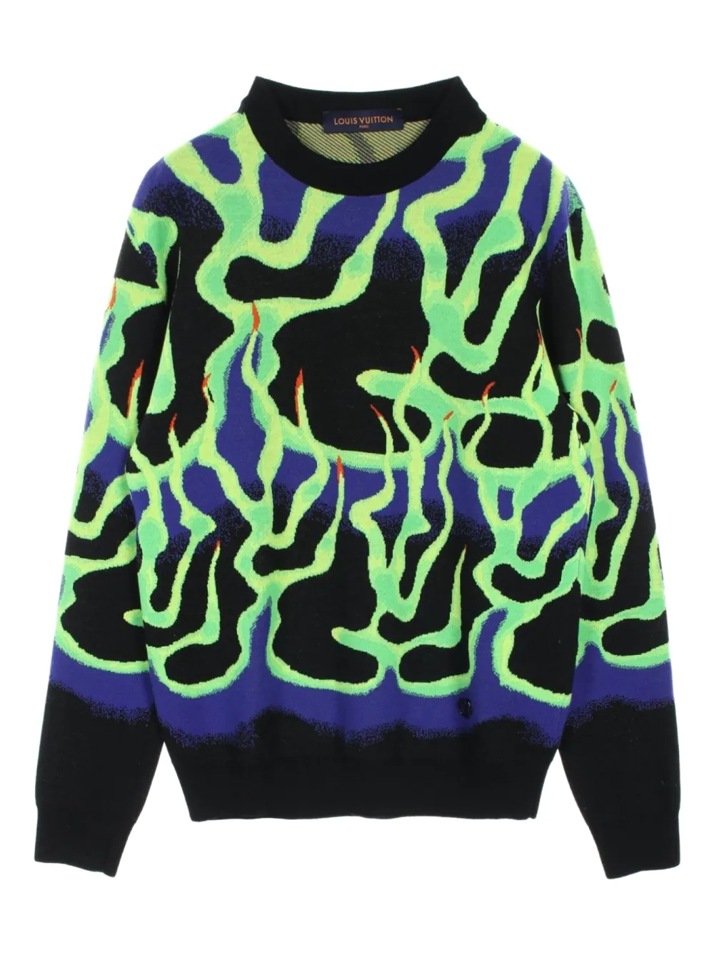 2010s flame-knit wool sweater