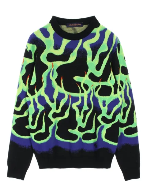 Louis Vuitton Pre-Owned 2010s flame-knit wool sweater