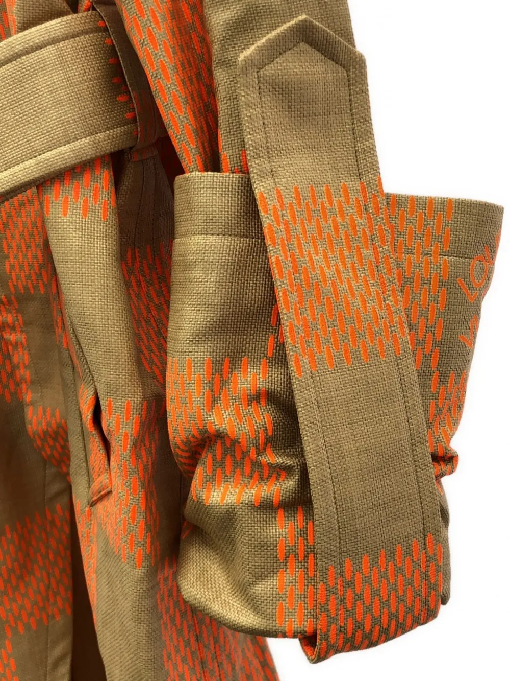 Pre-owned Louis Vuitton 2010s Check-pattern Coat In Orange