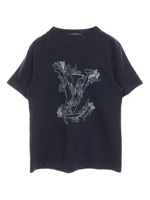 Louis Vuitton Pre-Owned 2000s flower-embroidered T-shirt
