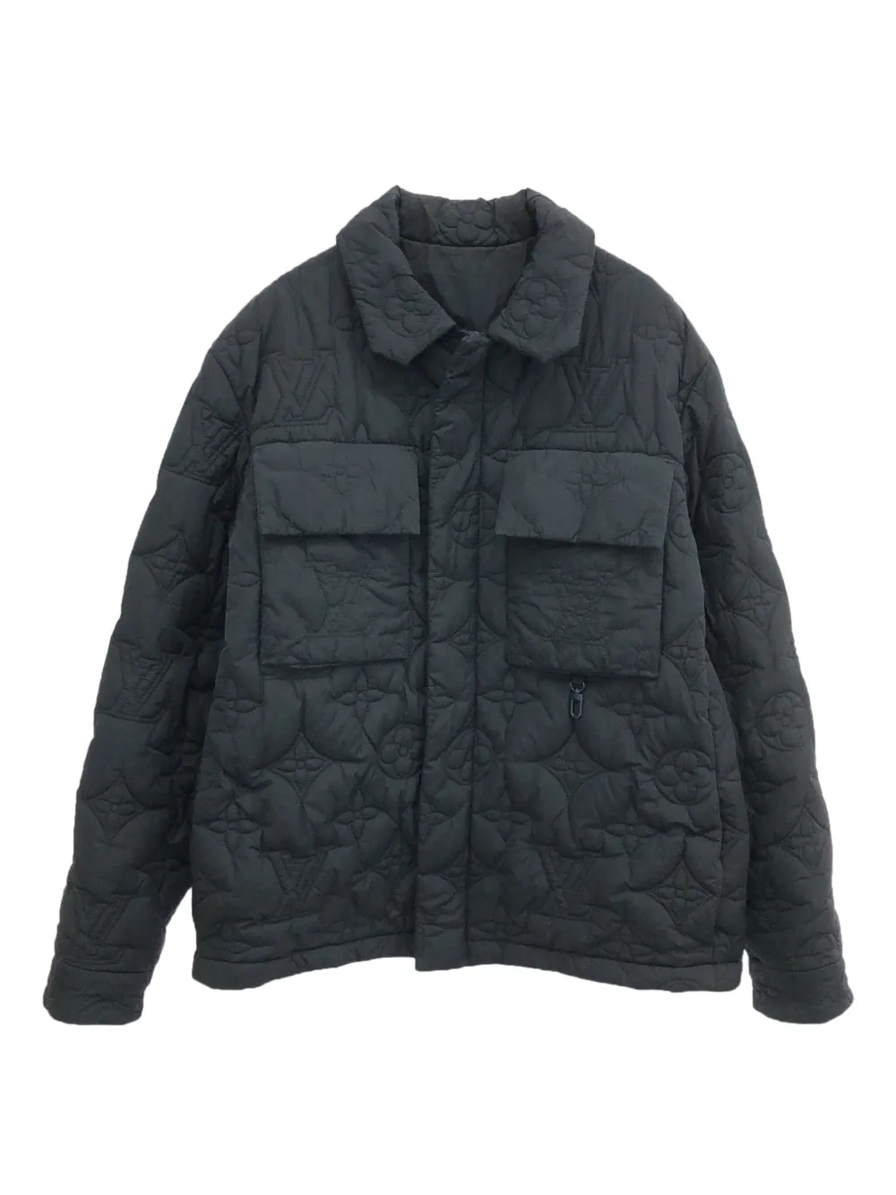 Louis Vuitton Pre-Owned 2010s モノグラム キルティングジャケット - ブラック Louis Vuitton Pre-Owned 2010s モノグラム キルティングジャケット - ブラック