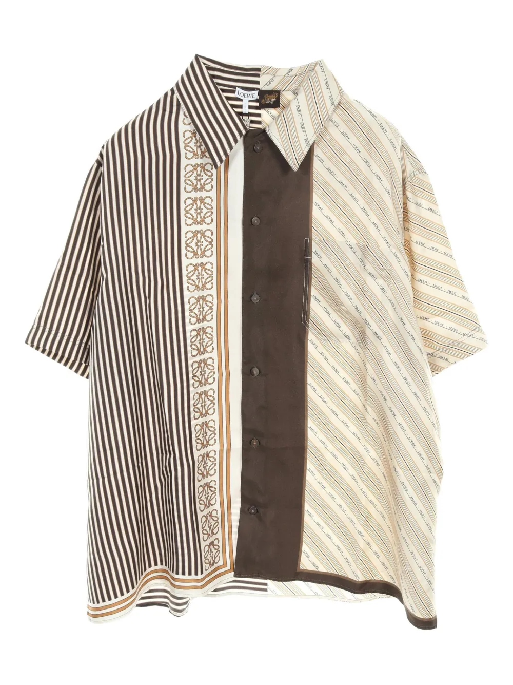 2020s Anagram striped silk shirt