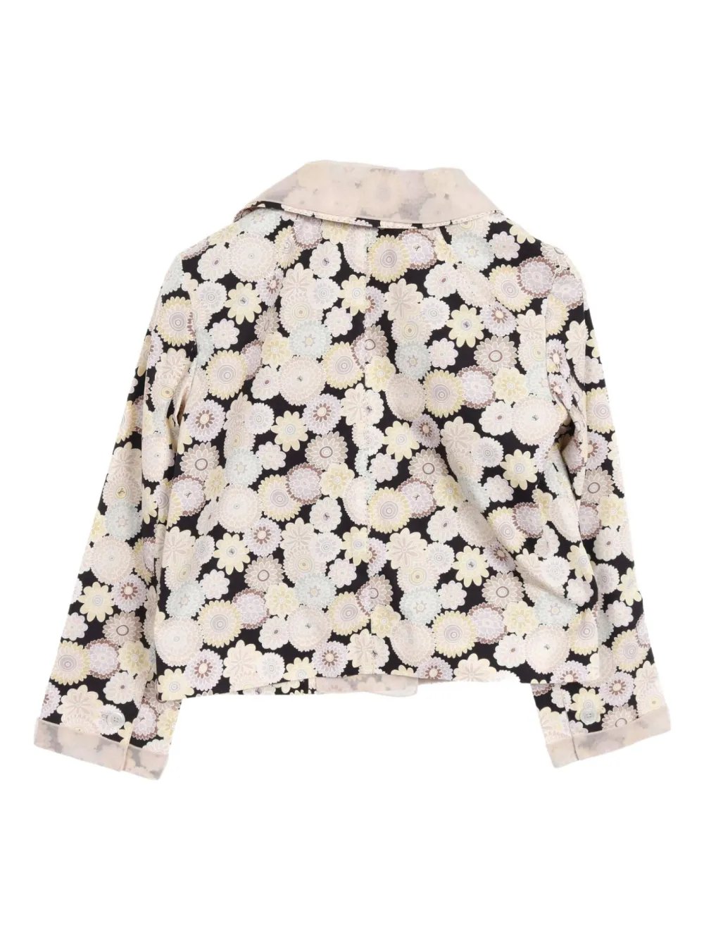 Pre-owned Louis Vuitton 2000 Floral-pattern Cotton Jacket In Black