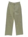 Loewe Pre-Owned 20s high waist leather detail trousers - Green