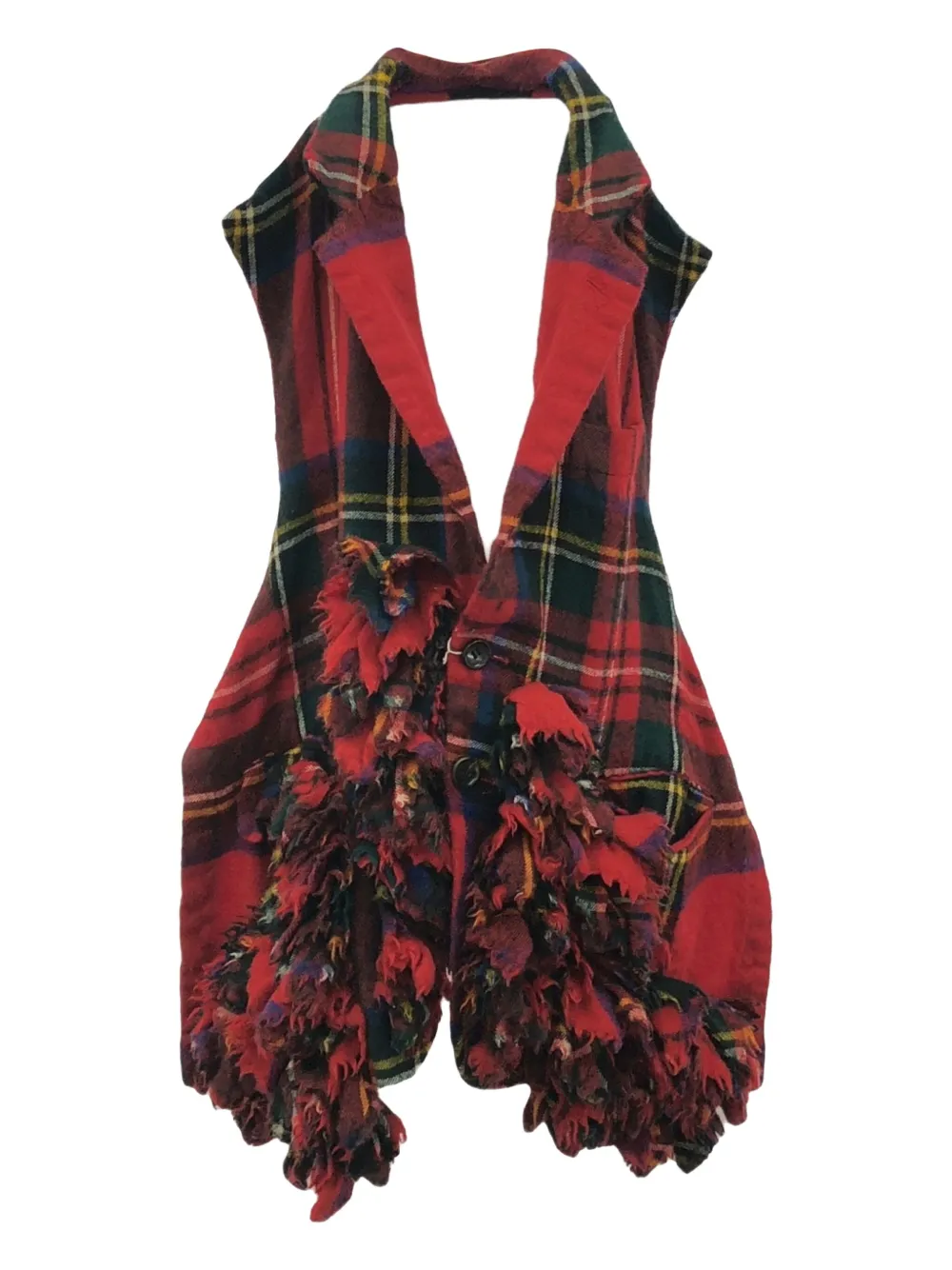 plaid chain gilet top