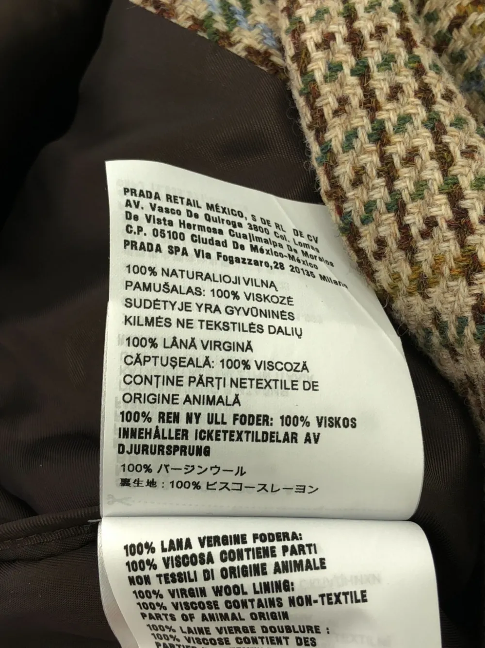 Pre-owned Miu Miu 2010 Wool Plaid Coat In Brown