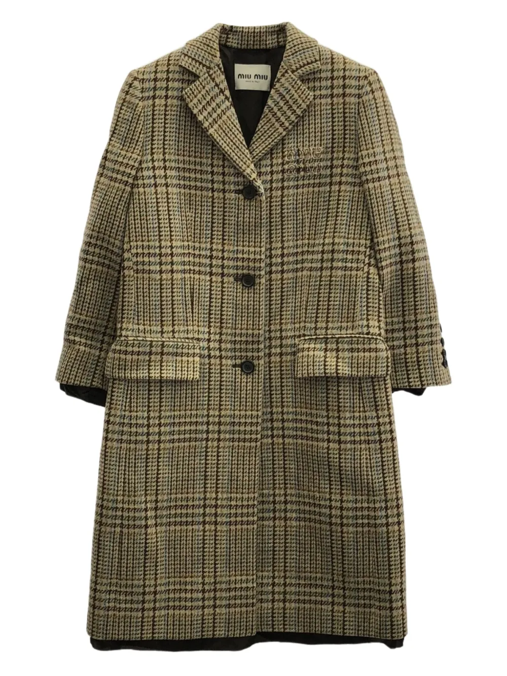Miu Miu Pre-Owned Cappotto a quadri 2010 - Marrone