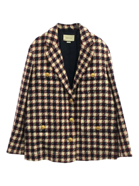 Gucci Pre-Owned جاكيت صوف كاروهات من الألفينيات