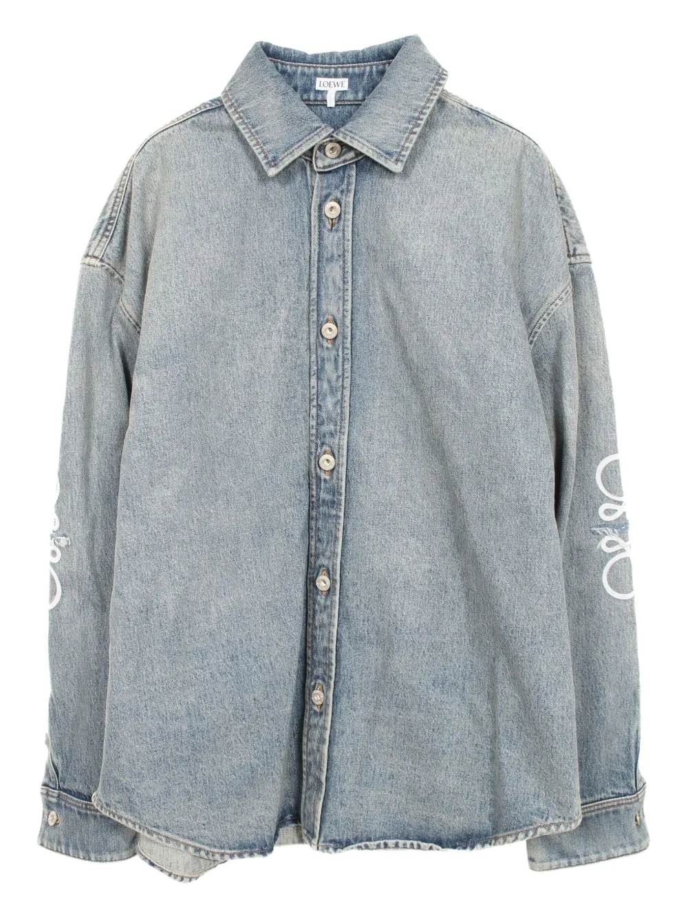 2020s Anagram-embroidered denim shirt