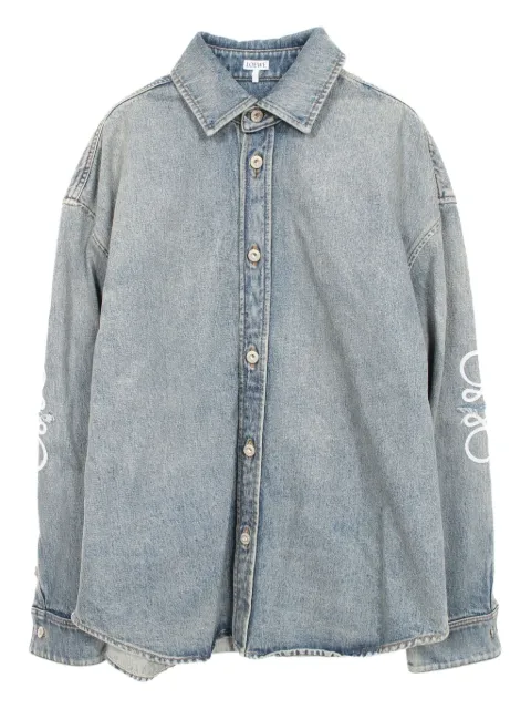 Loewe Pre-Owned 2020s Anagram-embroidered denim shirt