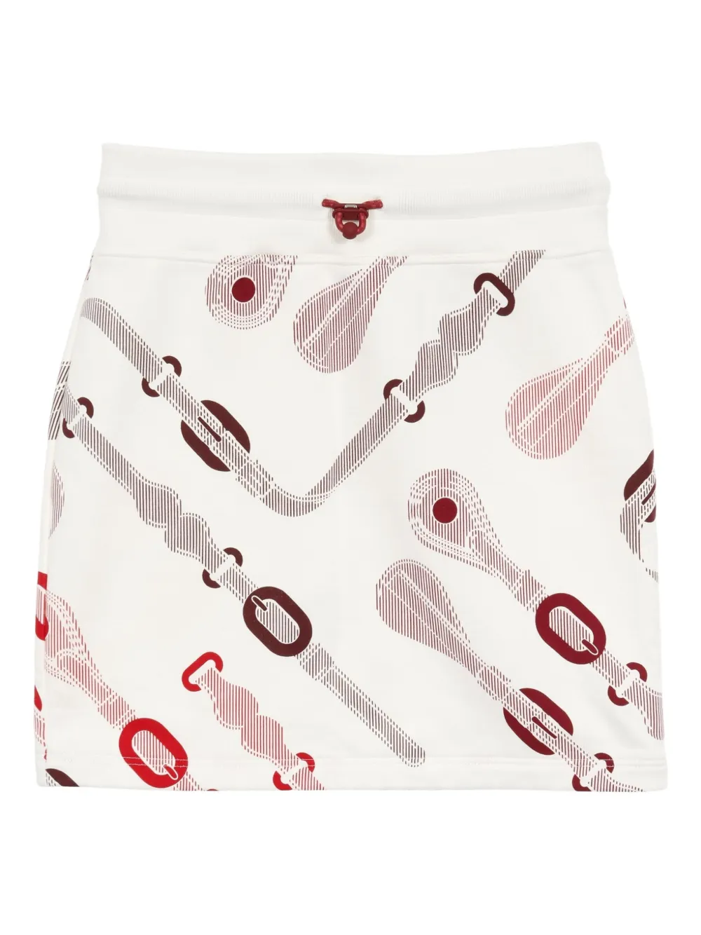 Pre-owned Hermes 2023 Coaching Remix Chain Pattern Mini Skirt In White