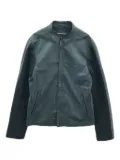 Emporio Armani Pre-Owned 2000s leather panelled jacket - Blue