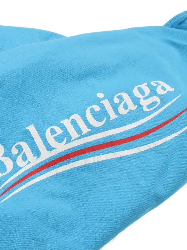 Balenciaga Pre-Owned 2020s Political Campaign T-Shirt Blau