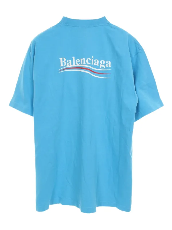 Light Blue Balenciaga Political Balenciaga T Shirt Babyblau