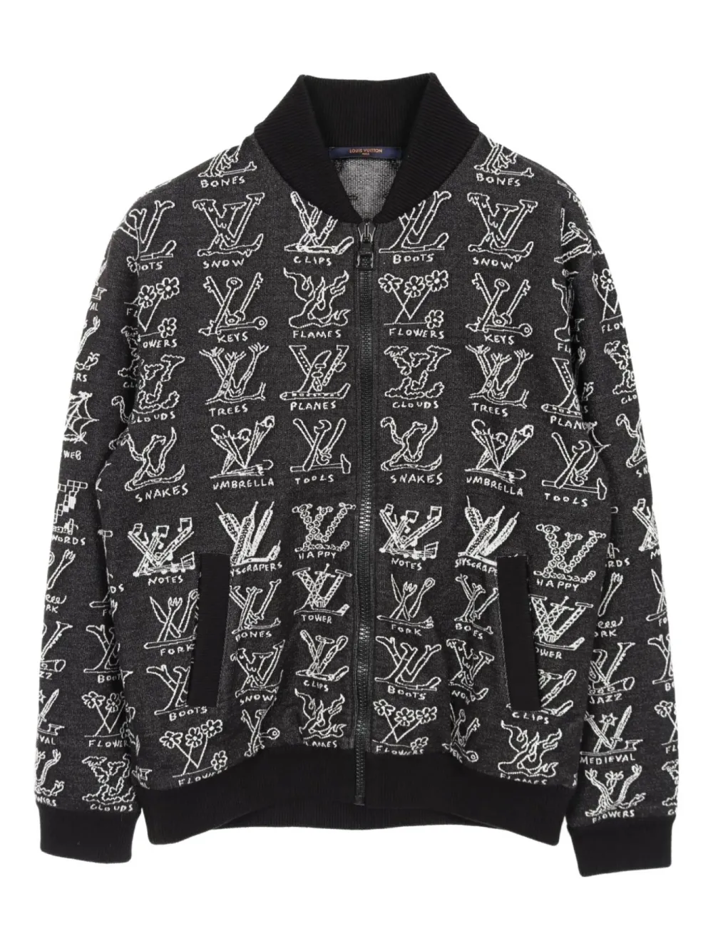 Louis Vuitton Pre-Owned 2010s Cartoon Jacquard Jacket | Black | Image 1