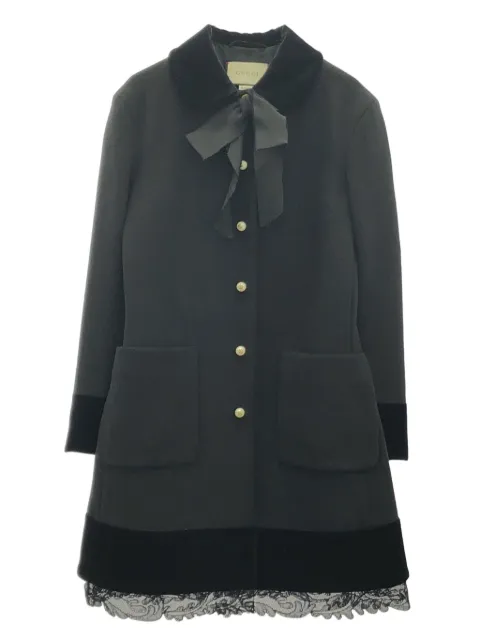 Gucci Pre-Owned 2000s velvet-finish bow coat