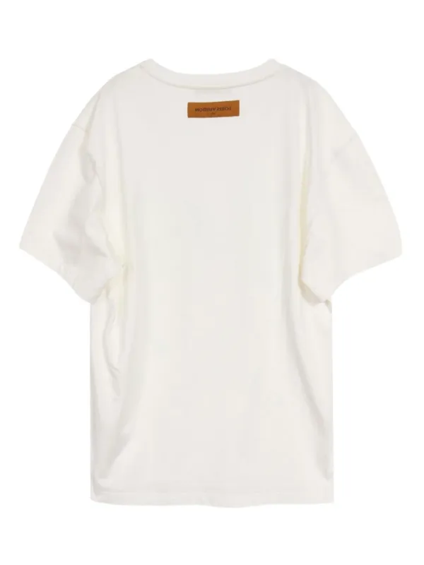 【LOUIS VUITTON】 刺繍ロゴ Tシャツ ホワイト Louis Vuitton Pre-Owned 2000 LV Spread-embroidered T-shirt