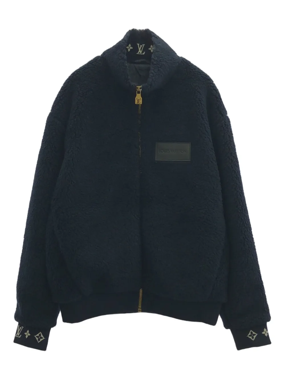 Pre-owned Louis Vuitton 2010s Monogram Fleece Jacket In Blue