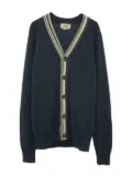 Hermès Pre-Owned 2010 stripe-trim cardigan - Blue