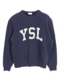 Saint Laurent Pre-Owned 2010 logo-intarsia jumper - Blue