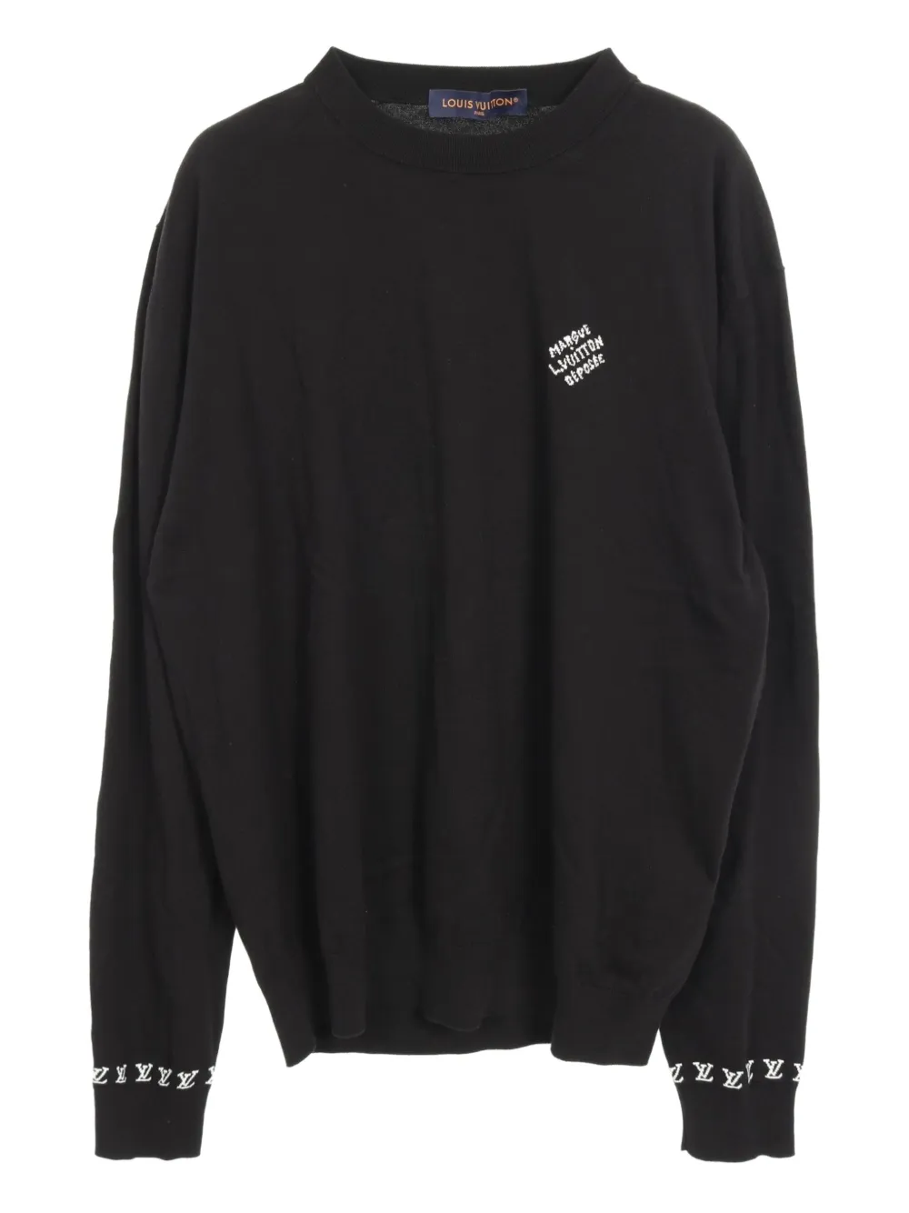 Louis Vuitton Pre-Owned 2010 logo-intarsia jumper | Black | Image 1