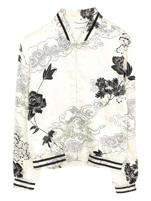 Saint Laurent Pre-Owned 2010s floral-pattern silk jacket