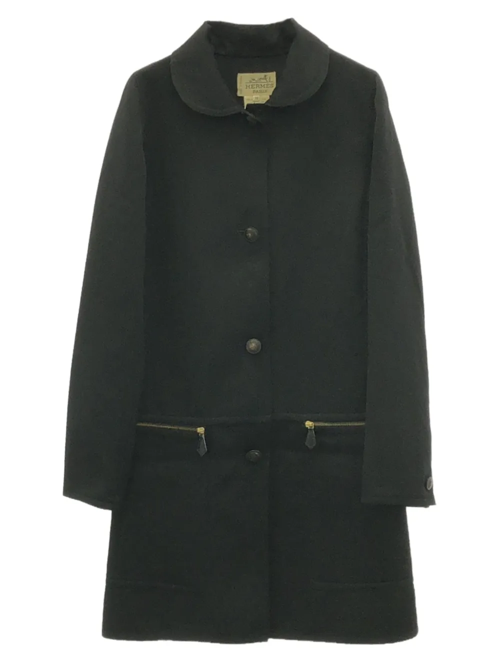 Hermès Pre-Owned 2010s Peter Pan-collar coat | Black | Image 1