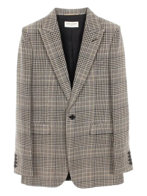 Saint Laurent Pre-Owned chaqueta de lana a cuadros 2010