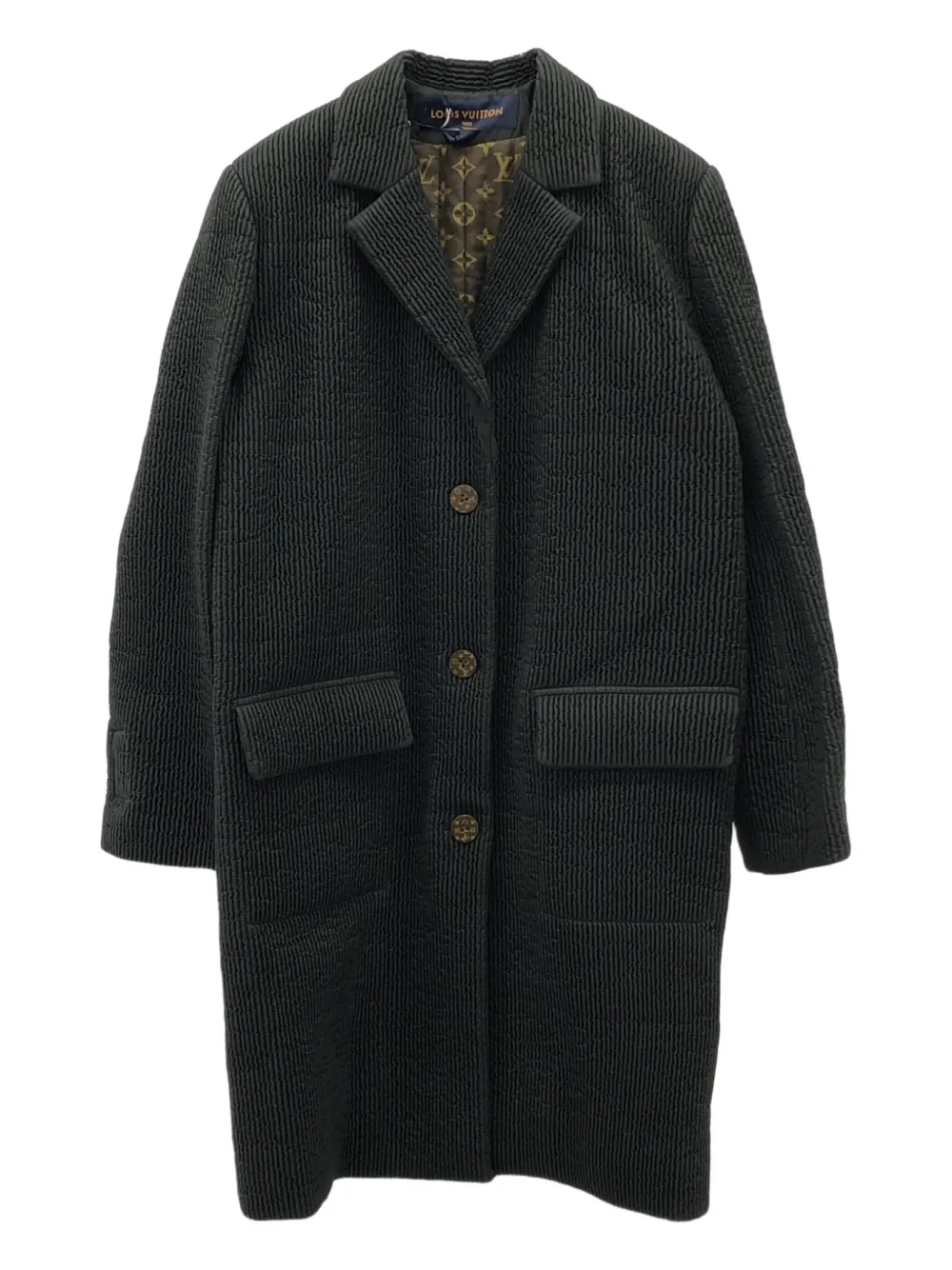 Louis Vuitton Pre-Owned 20s quilted pockets coat | Black | Image 1