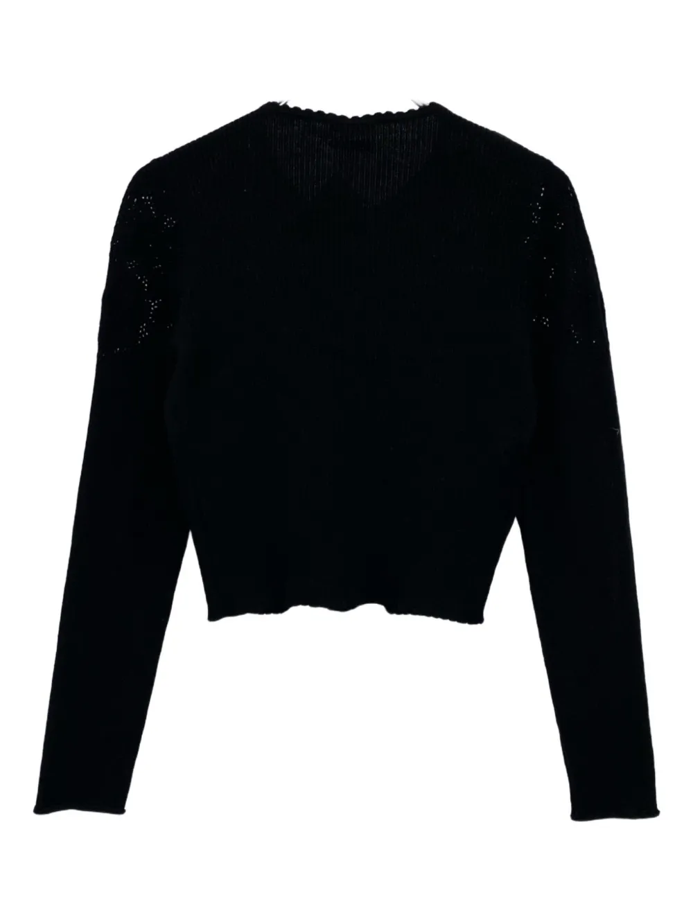 Pre-owned Miu Miu 2000s Embroidered Cardigan In Black