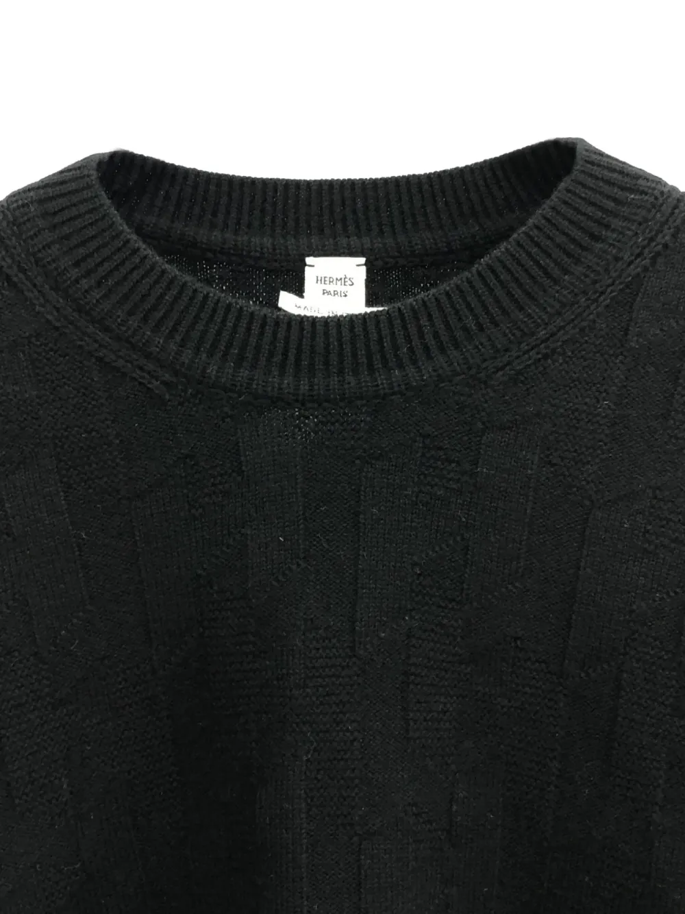 Pre-owned Hermes 2020s Cable-knitl Sweater In Black