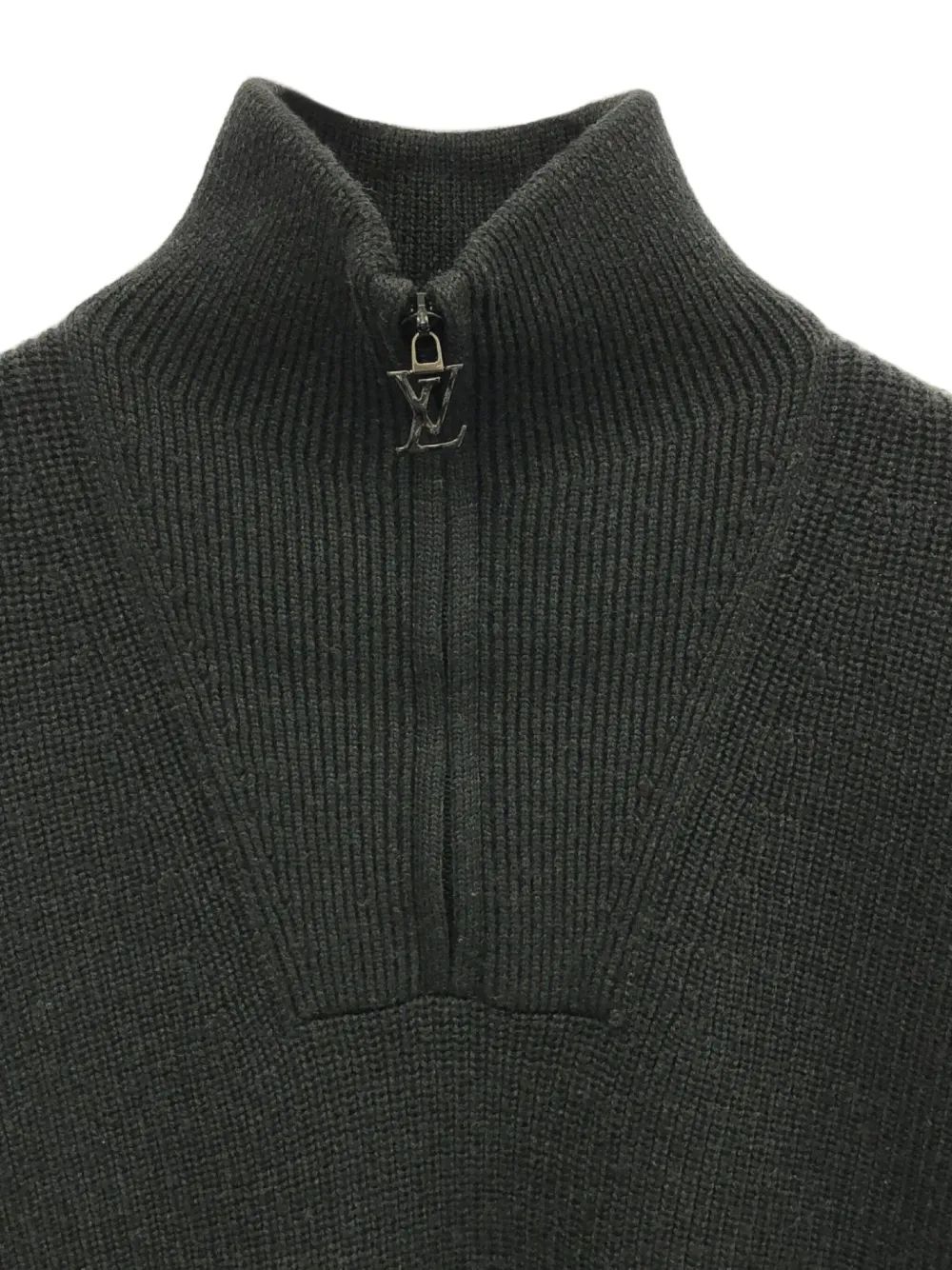 Pre-owned Louis Vuitton 2010s Wool Half-zip Sweater In Black