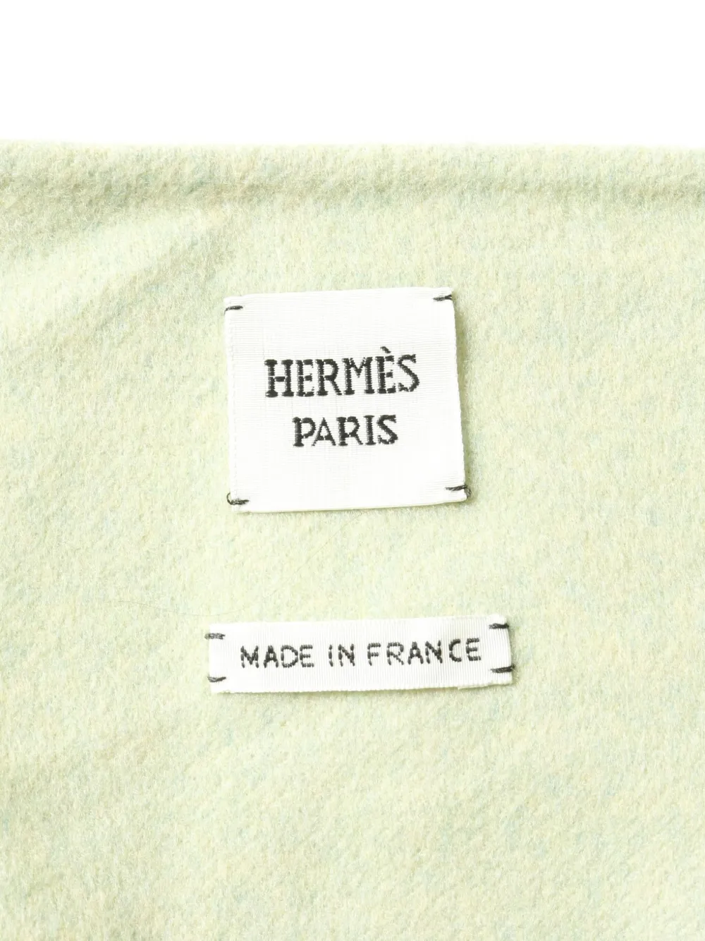 Pre-owned Hermes 2010s Floral-embroidery Cashmere Skirt In Green