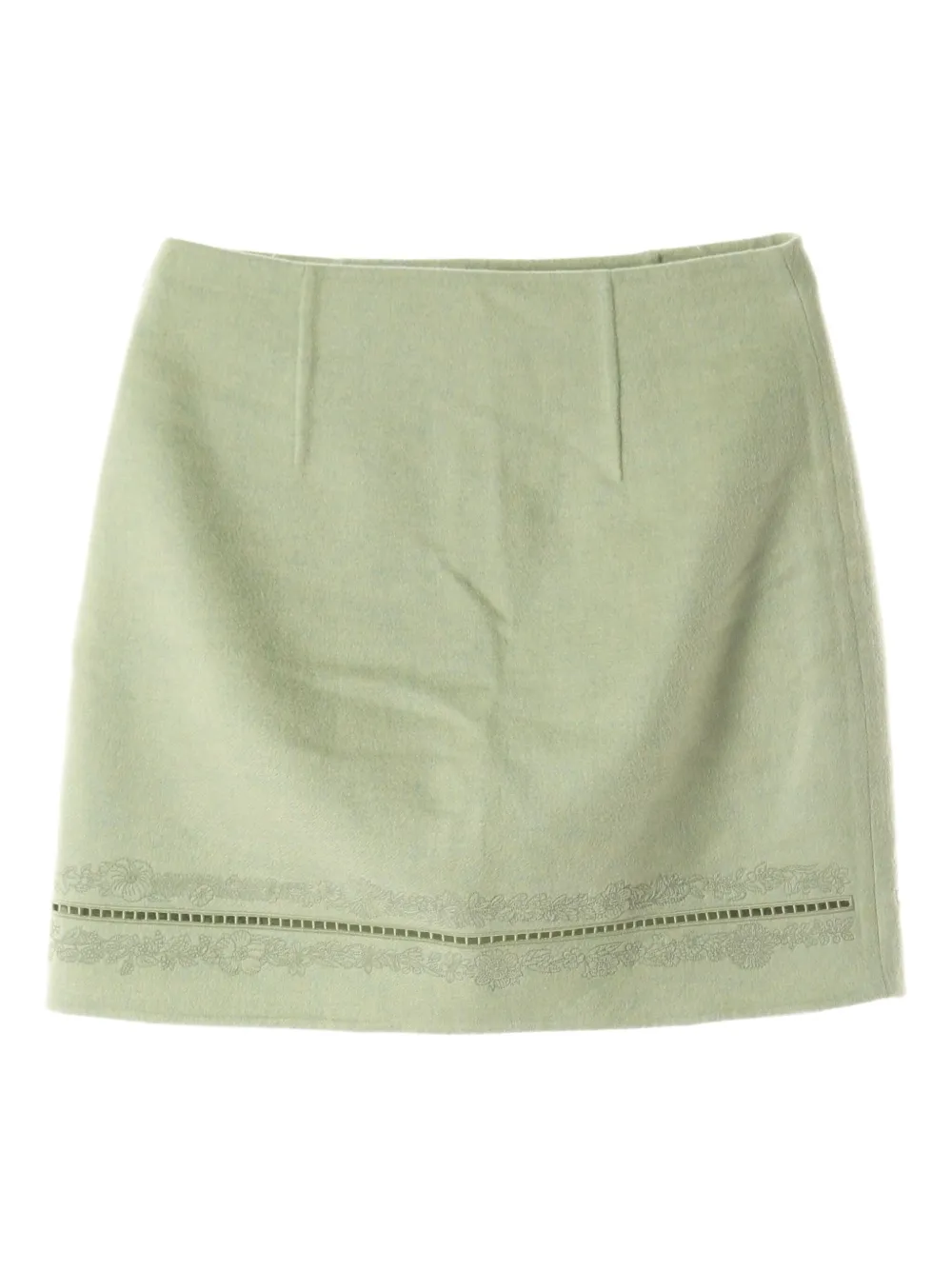Hermès Pre-Owned 2010s kasjmier rok met geborduurde bloemen - Groen