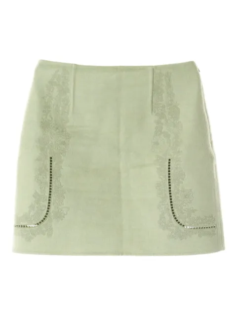 Hermès Pre-Owned 2010s floral-embroidery cashmere skirt